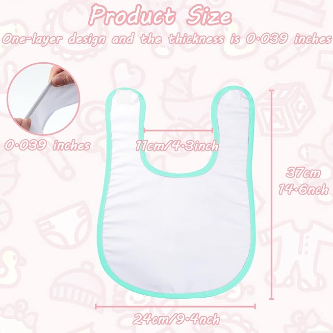 Geyoga 20 Pieces Sublimation Blanks White Bibs - Image 4