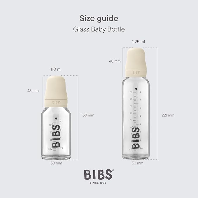 Bibs Baby Glass Bottle Starter Kit 4 Bottles, 3.7 oz & 7.6 oz | Anti-Colic - Image 4