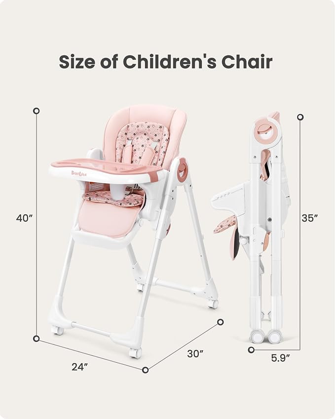 Foldable High Chair with Soft Cushion, High Chairs - Image 5