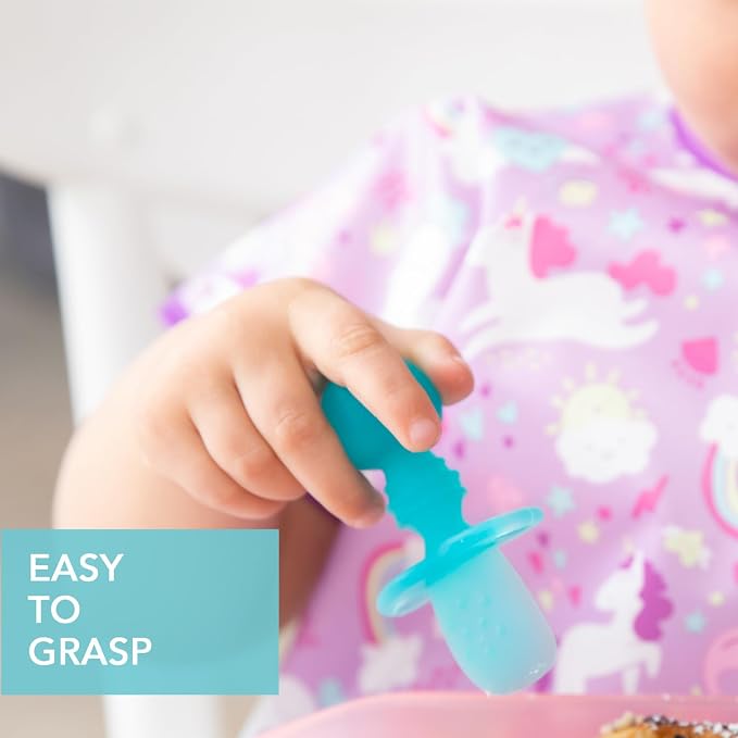 Bumkins Baby Utensils Set, Chewtensils Silicone Spoons - Image 3
