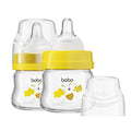 YOHKOH Glass Baby Bottles with Slow Flow Nipple, Newborn Anti-Colic Baby Bottles by Home