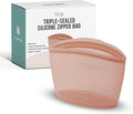 Premium Platinum Silicone Reusable Food Storage Bag 3.6 Cup, Airtight Zip Lock by FIRGI-FirstGift