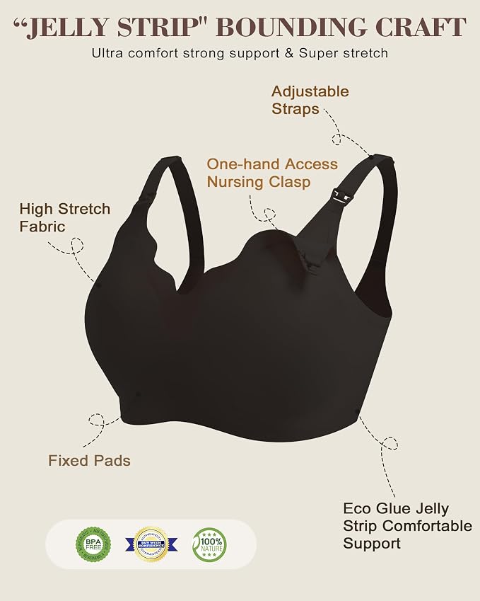 As Fairy Wireless Seamless Pumping Bra Hands Free Nursing Bra Wirefree Comfort - Image 5