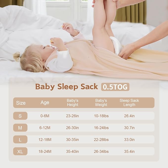 Baby Sleep Sack 0-6 Months, 100% Cotton TOG 0.5 Wearable Blanket - Image 4