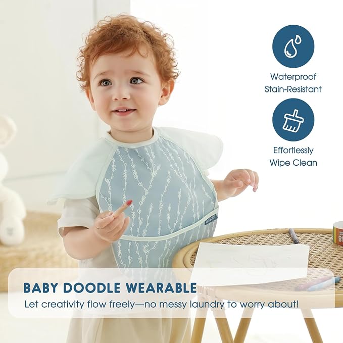 GRSSDER 3-pack Mess Proof Baby Feeding Bibs - Image 5