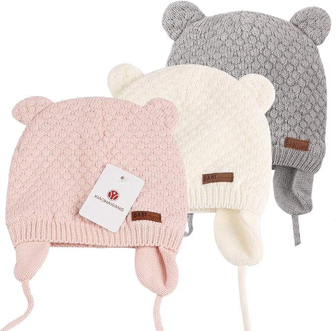 XIAOHAWANG Baby Hat Cute Bear Toddler Earflap Beanie Warm - Image 2