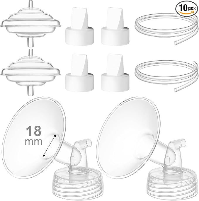 Breast Pump Accessories Kit - 18mm Flange Set Compatible by GOTOCUT