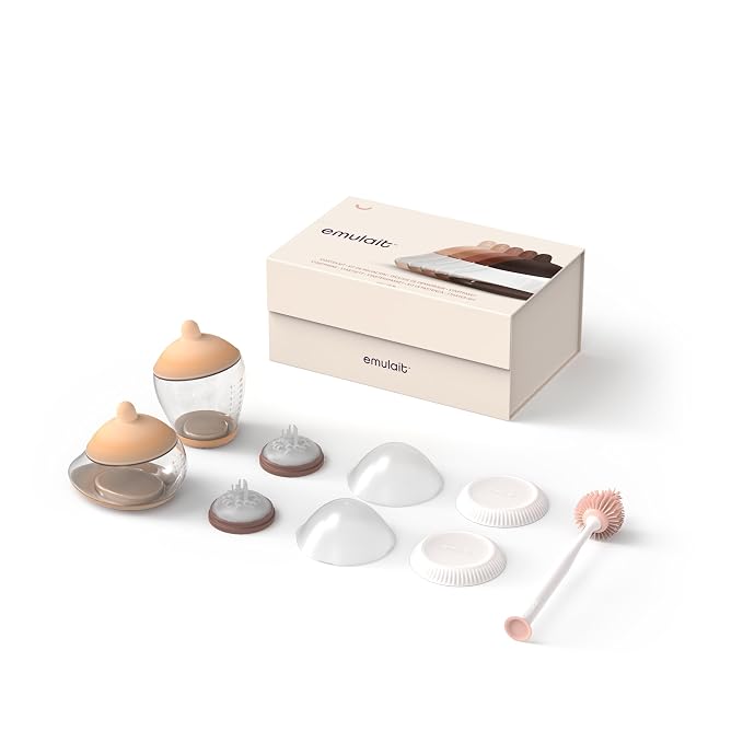 Emulait Baby Bottle Starter Kit Includes 2 Bottles 2 Nipples 2 Caps 2 Lids 2 by Emulait