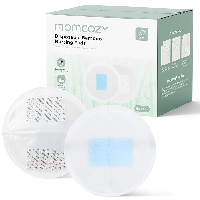 Momcozy Bamboo Disposable Nursing Pads, Advanced Blue Core by Momcozy