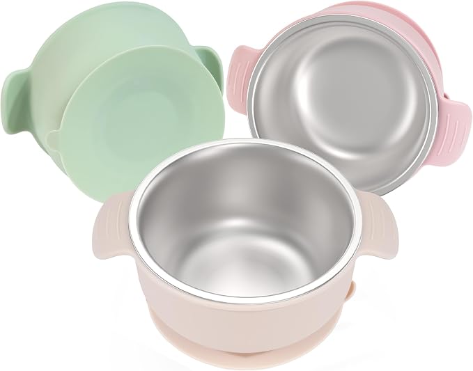 Bella’s Friends Stainless Steel and Silicone Baby Bowls by Unknown