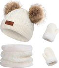 Duoyeree Baby Winter Hat Scarf Glove Beanie Set Girls Boys Pom Pom Knitted by Duoyeree