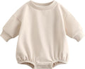 Bafeicao Baby Boy Girl Sweatshirt Romper Organic Cotton Solid Color Long Sleeve by Bafeicao