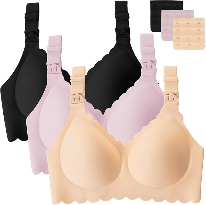 Gailife 3 Pack Nursing Bras for Breastfeeding Seamless Wireless Maternity Bras by Gailife