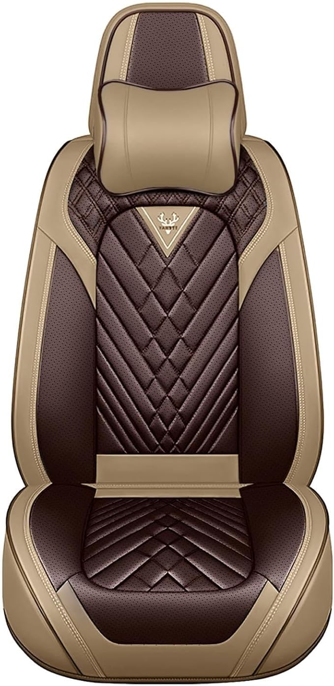 Leather Car Seat Cover Full Set, Waterproof and Protector, 5 Seat Cushion by Unknown