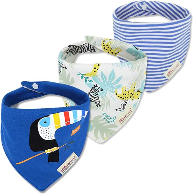 JN&LULU 3 Pack Newborn Baby Bibs Bandana Drool Bibs by JNLULU