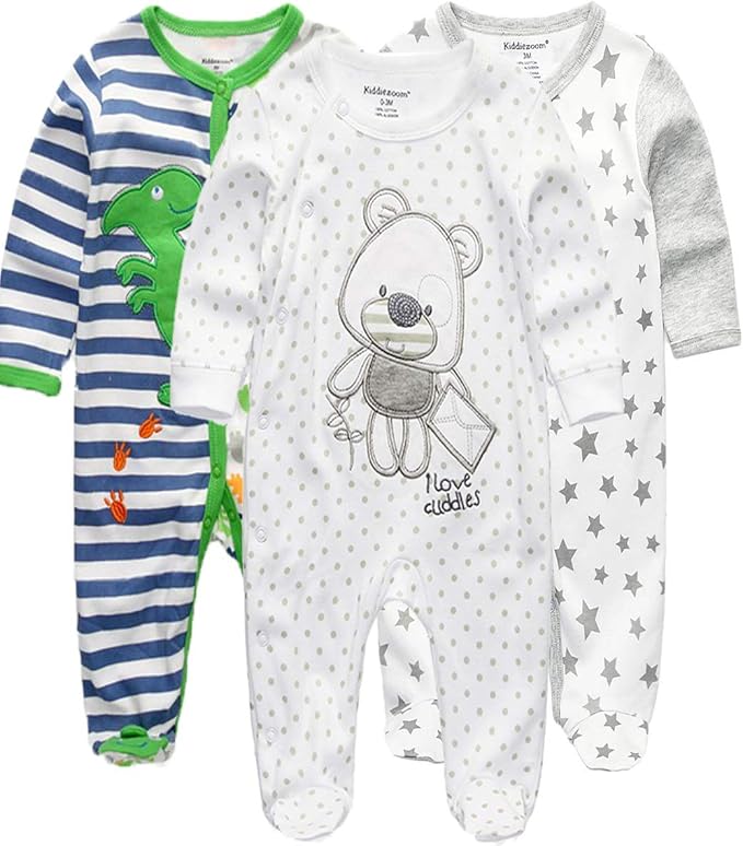 Kiddiezoom Baby and Toddler Boys'Snug Fit Footed One-Piece Romper Jumpsuit by Kiddiezoom
