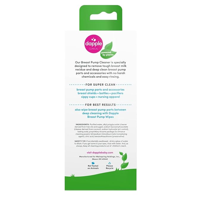 Dapple Breast Pump Soap Baby, 8 Fl Oz Bottle, Fragrance Free, Plant Based & - Image 2
