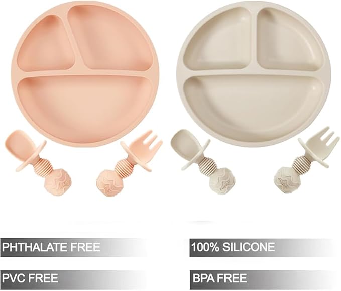 PandaEar 2 Pack Silicone Divided Suction Plates - Image 2
