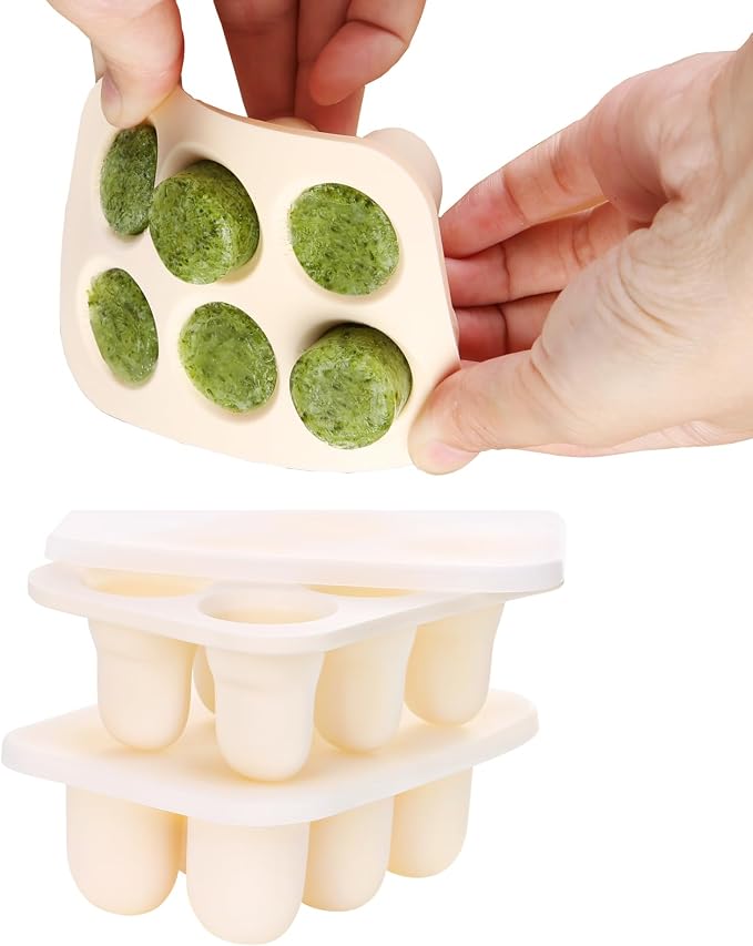 Baby Food Freezer Tray with Lid 2 Pack, Silicone Breastmilk Popsicle Mold - Image 5