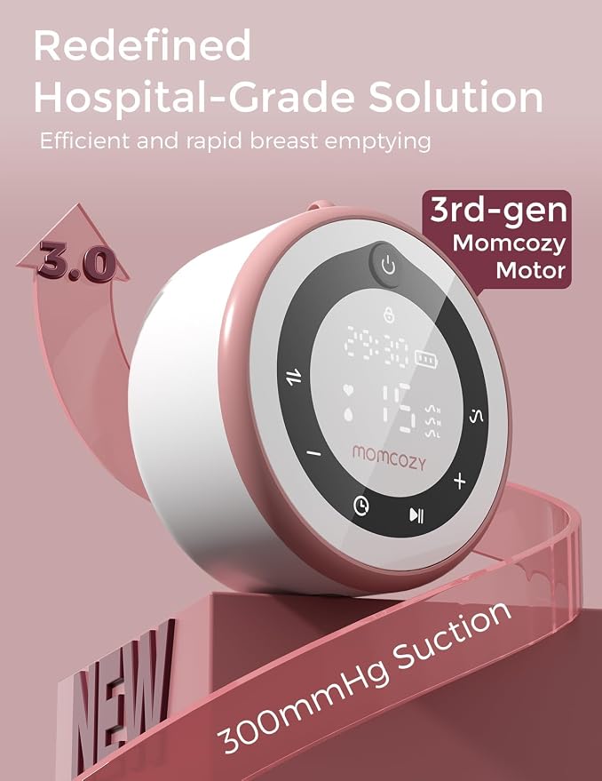 Momcozy Breast Pump V1 Pro Hospital-Grade, Hands-Free & Portable Wearable Pump - Image 2