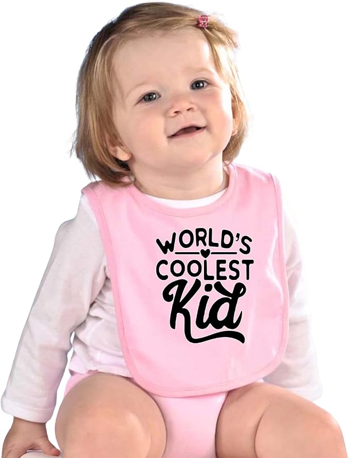 World's Coolest Kid Funny Cute Humor Infant Premium Jersey Baby Bib - Image 3
