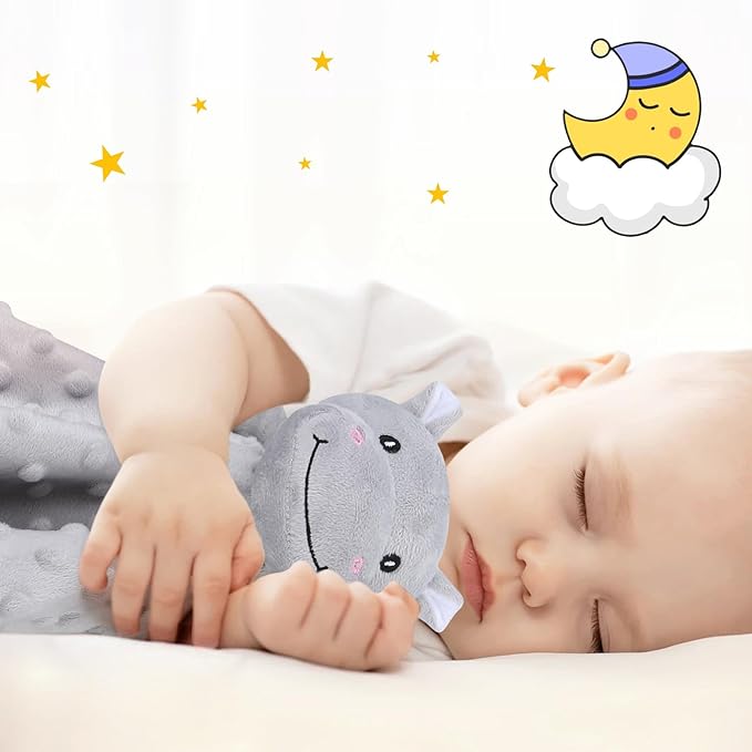 Pro Goleem Hippo Loveys for Babies, Soft Security Blanket Baby Snuggle Toy - Image 2