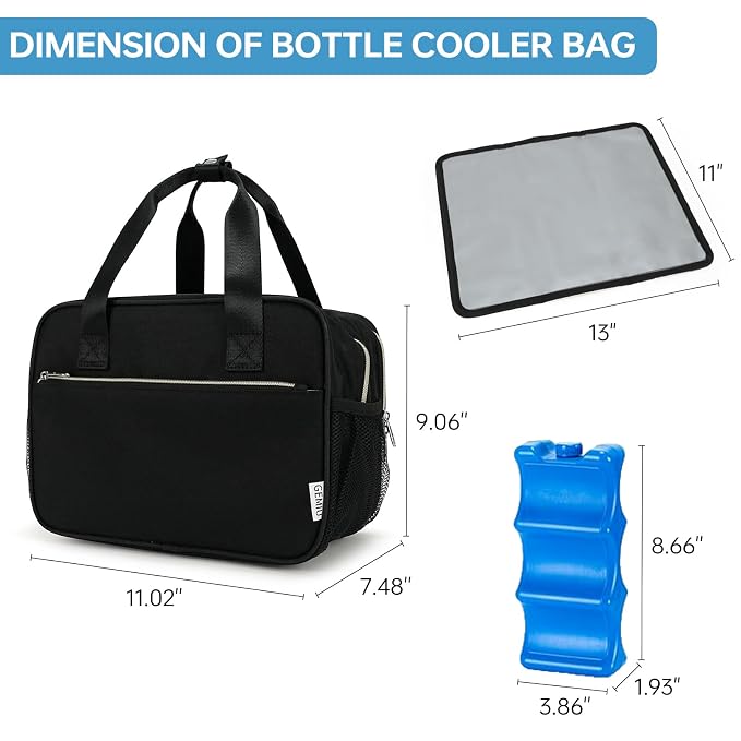 Breast Milk Cooler Bag with Ice Pack, Fits 6 Baby Bottles Up to 9 Ounce Breast - Image 6