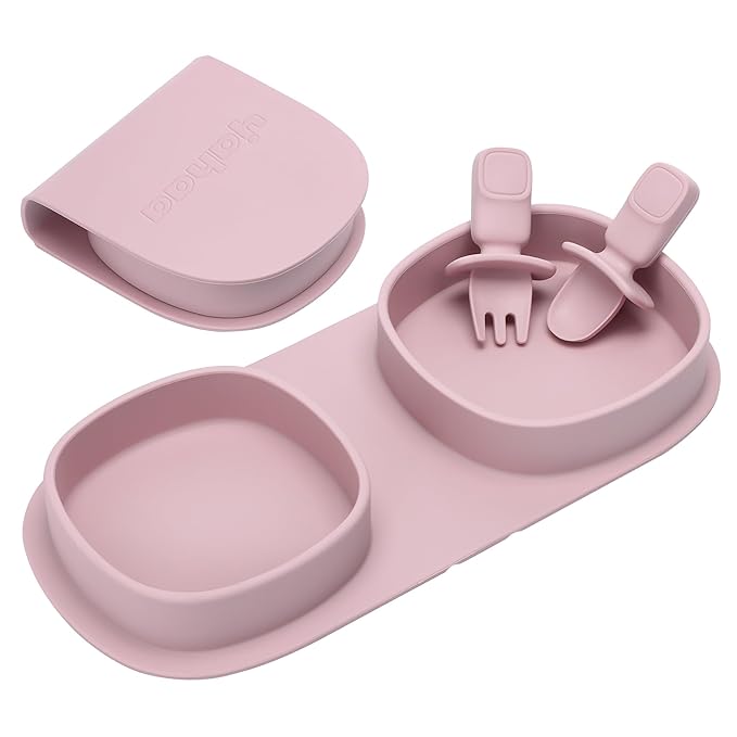 Silicone Foldable Novelty Dinner Plates, Baby Plates Travel Essential by YAHAA