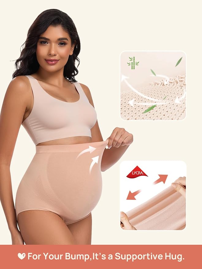 Summer Mae Maternity Underwear Soft Breathable High-Waist Pregnancy Seamless - Image 3