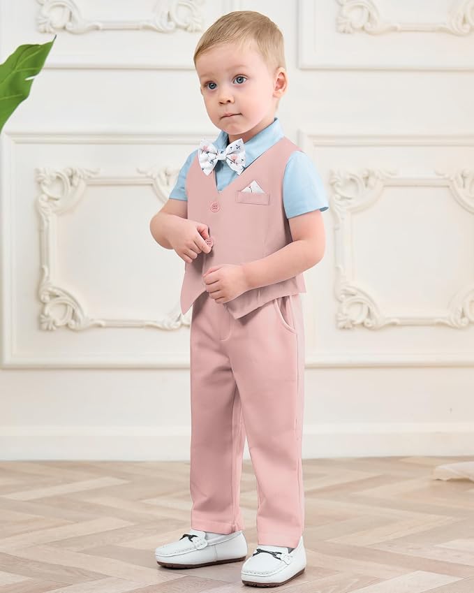 DISAUR Baby Boy Clothes Toddler Boy Outfits 4PCS Gentleman Dress - Image 2