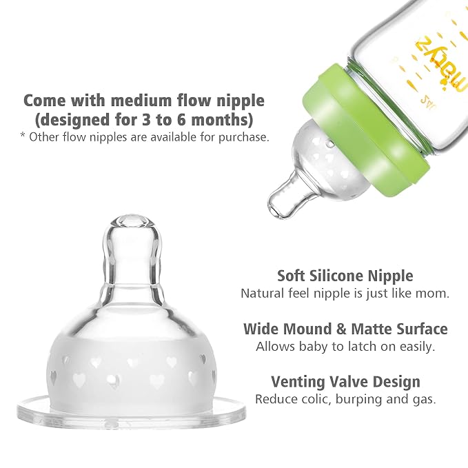 Matyz Glass Breastmilk Baby Feeding Bottle - Image 4