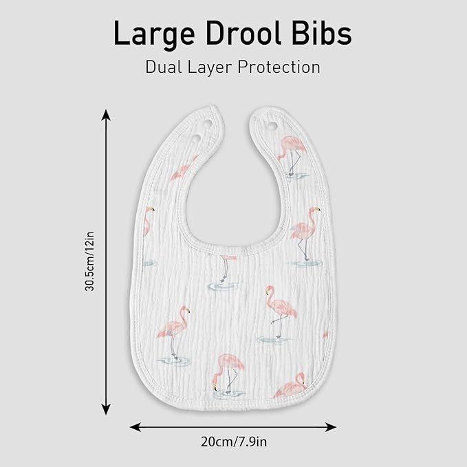 Muslin Baby Drool Bibs for Unisex Boys Girls, 10 Pack Soft Cotton Baby Bib for - Image 7