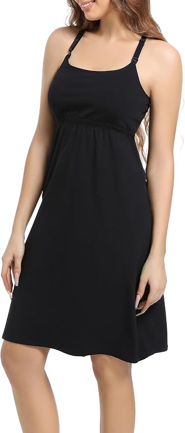 SUIEK 3-Pack Maternity Nursing Nightgown Cotton Breastfeeding Dress Pregnancy - Image 6