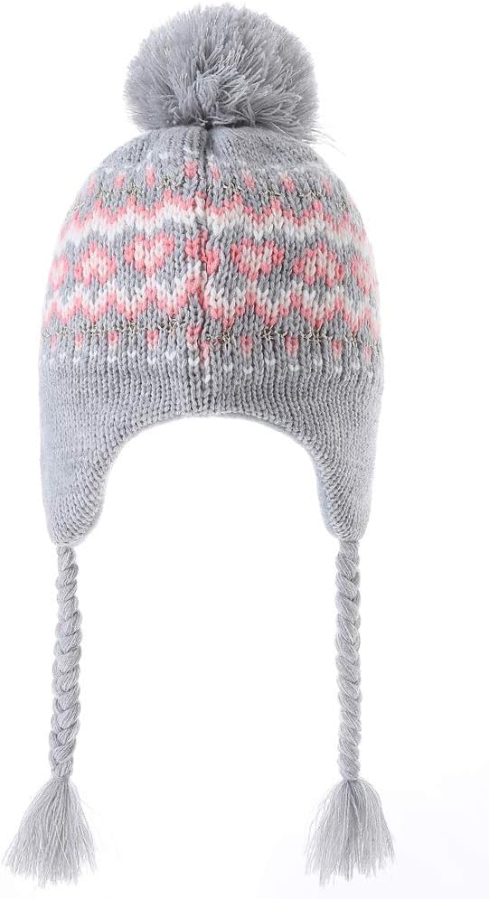Moon Kitty Girls Knit Hats Winter Fleece Lining Skiing Winter Caps - Image 3