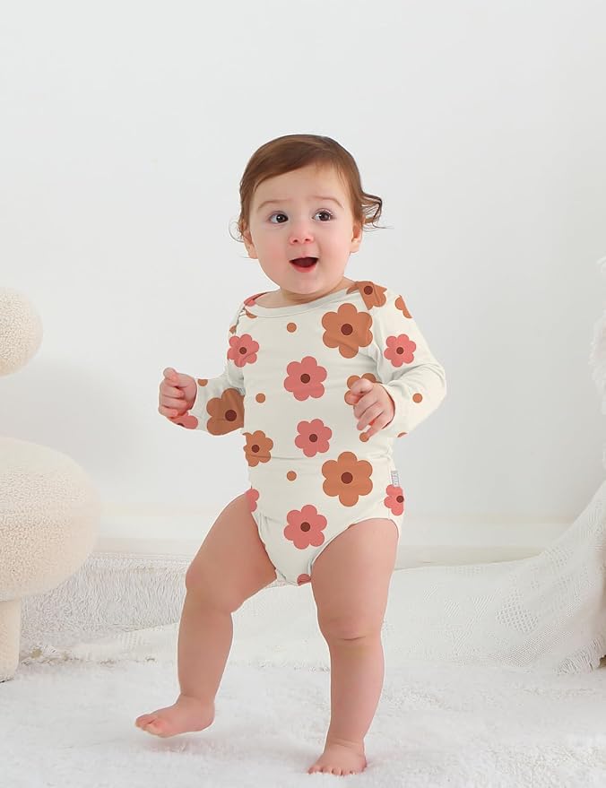 Jimonda Bamboo Baby Bodysuit Long Sleeve Infant Romper Soft Boy Girl Unisex - Image 2