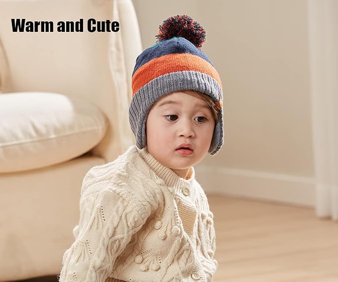 LMLALML Boys Winter Hat Earflap Knitted Beanie - Image 5