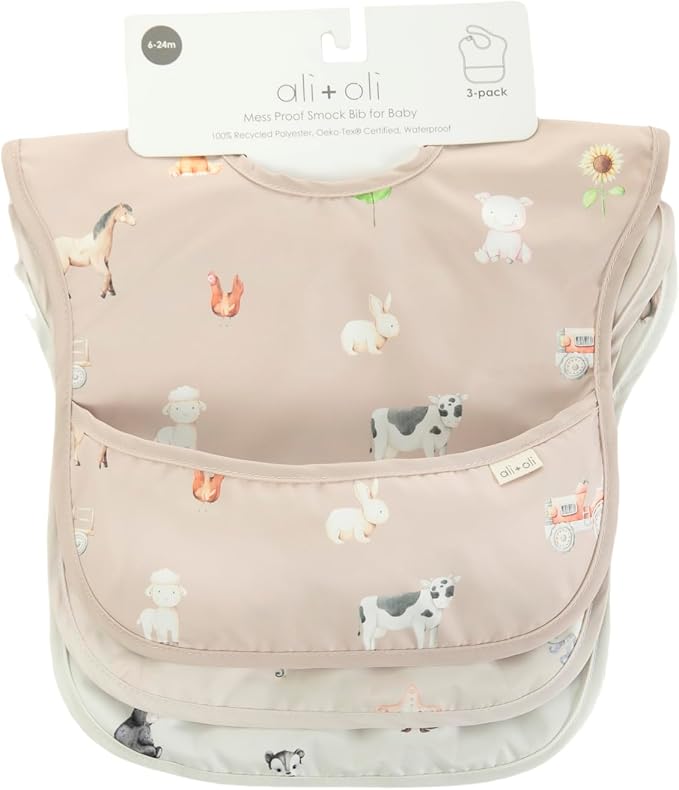 Ali+Oli Smock Bibs for Babies, BPA-Free Oeko-Tex Certified, Waterproof Baby - Image 7