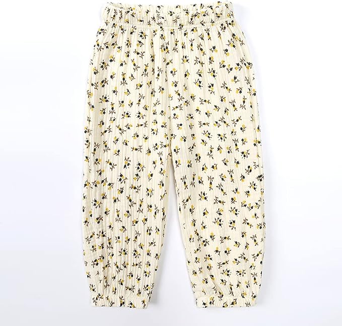 MYGBCPJS Baby Boys Girls Cotton Linen Trousers Kids Casual Ankle Pants Loose - Image 3