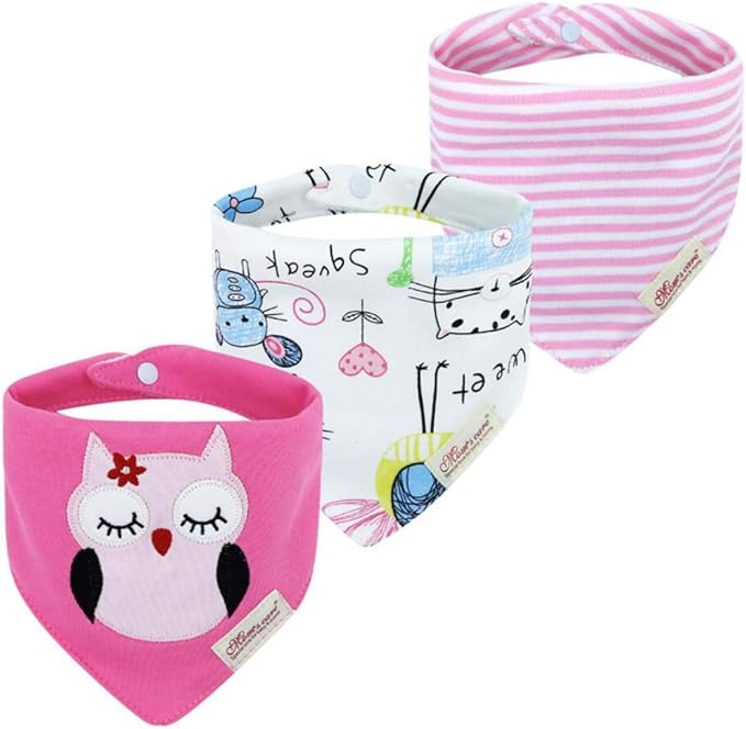 JN&LULU 3 Pack Newborn Baby Bibs Bandana Drool Bibs by JNLULU