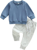 Toddler Baby Boy Clothes Solid Color Long Sleeve Crewneck Sweatshirt Top Casual by MABABY