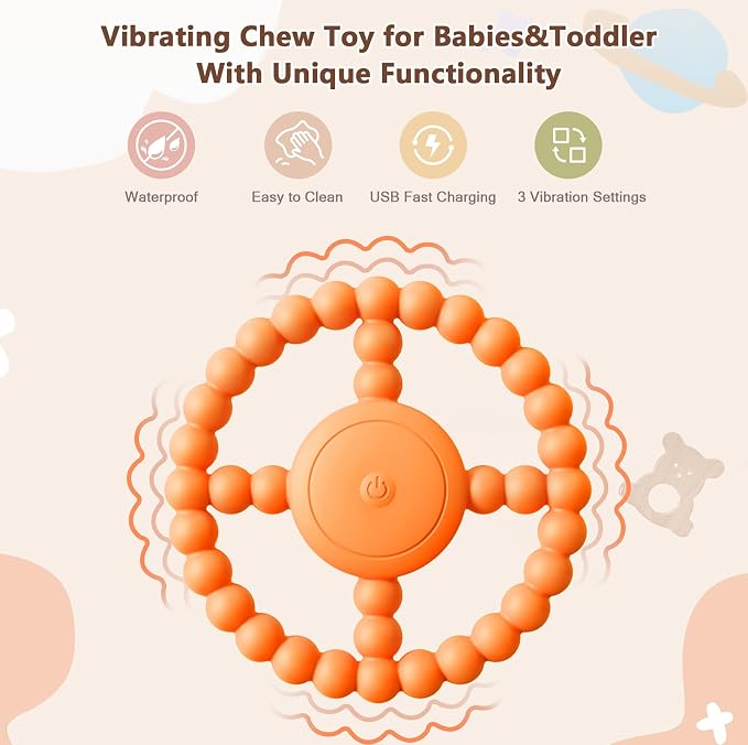 Vibrating Sensory Teething Toys, Baby Toys 6-18 Months, Autism Support & Oral - Image 3