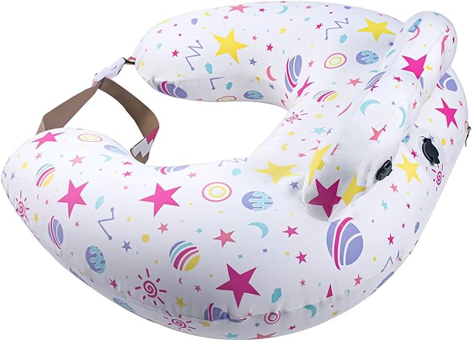 Inflatable Nursing Pillow for Breastfeeding – Travel Baby Feeding Cushion for by PortabuddyUSA