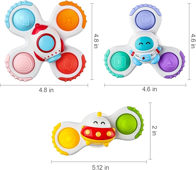 ALASOU 3PCS Pop Suction Cup Spinner Toys - Image 2