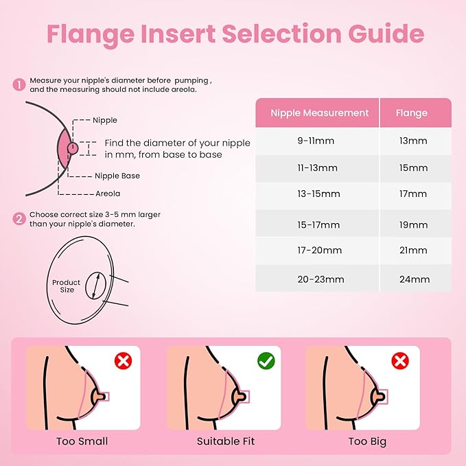 Flange Sizing Kit 13/15/17/19/21mm & Nipple Ruler & Cleaning Brush, Silicone - Image 6