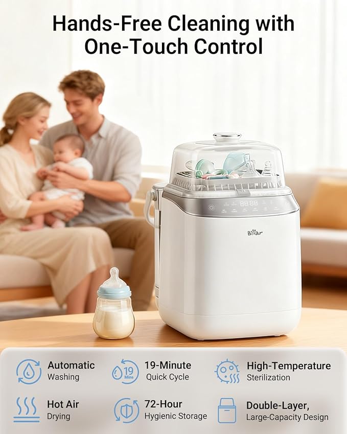Bear Bottle Washer Pro, Baby Bottle Washer and Sterilizer and Dryer - Image 6