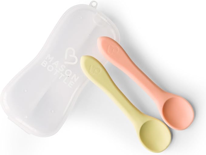 Mason Bottle Silicone Baby Spoons – BPA-Free Feeding Utensils by MASONBOTTLE