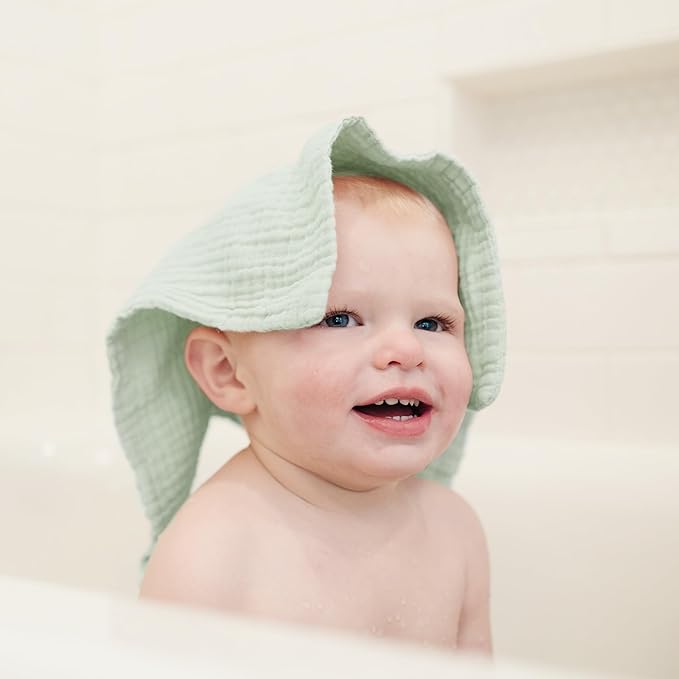 Konssy Baby Muslin Washcloths 7-Pack, 100% Cotton Baby Bath Washcloths - Image 6