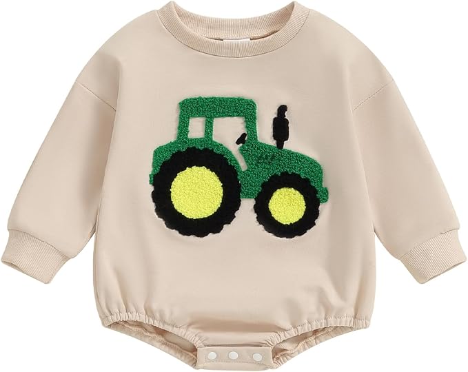 VISGOGO Newborn Infant Baby Boy Girls Oversized Romper Little Dude Sweater by VISGOGO