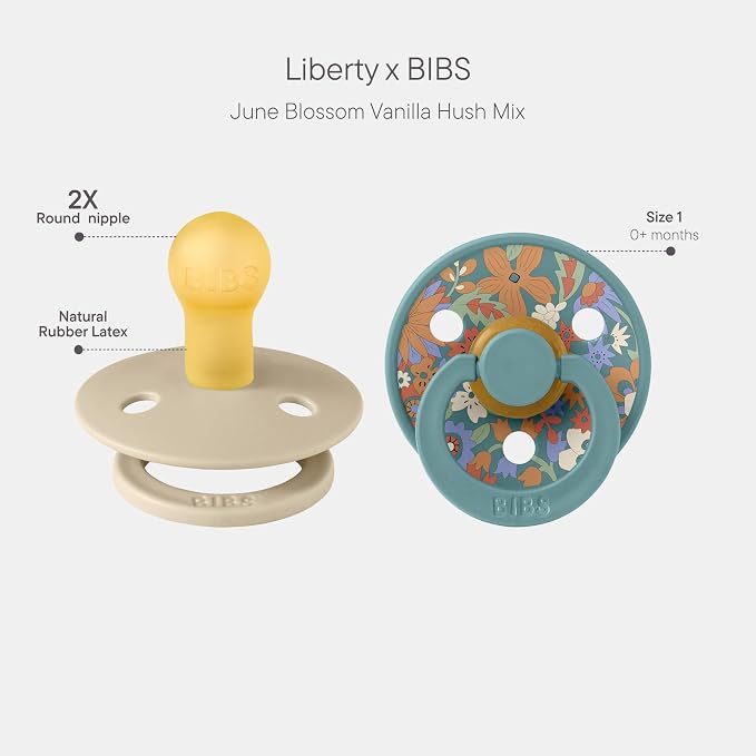 BIBS Colour Liberty Soother 2-Pack, BPA Free Dummy Pacifier, Round Nipple. - Image 2