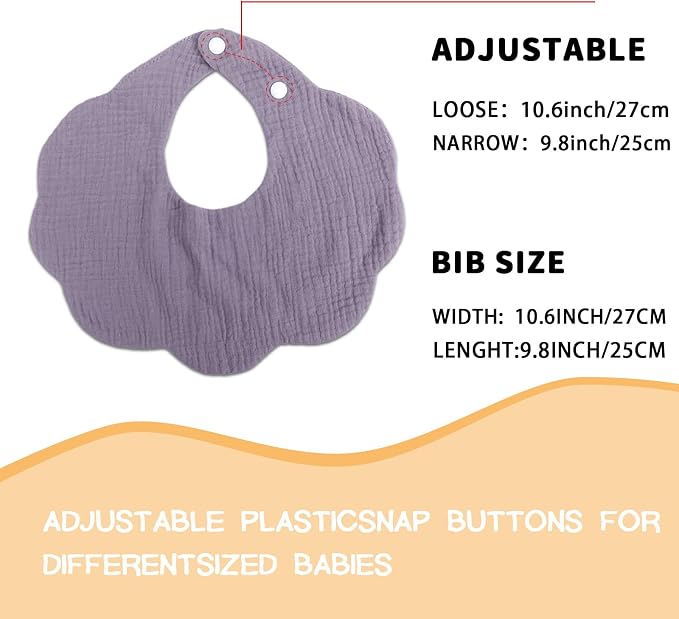 Baby Drool Bibs for Unisex Girls Boys 12 Pack Baby Muslin Bibs for Drooling and - Image 3